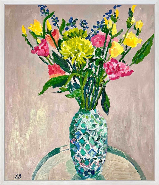 Blue Vase In Bloom