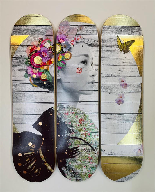 Porcelain Skate Deck - Gold Leaf