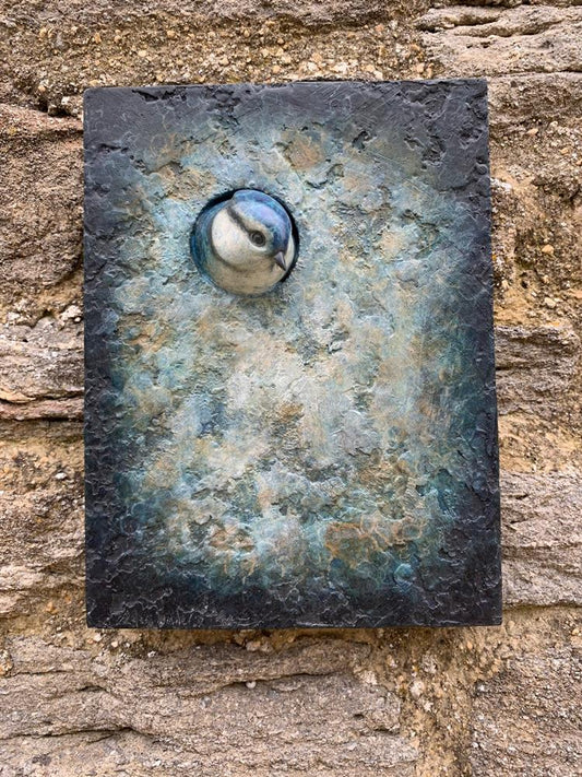 Short Blue Tit Plaque